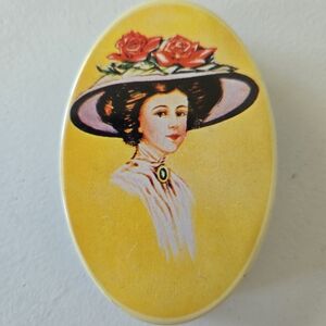 Vintage Sewing Tin with Floral Design